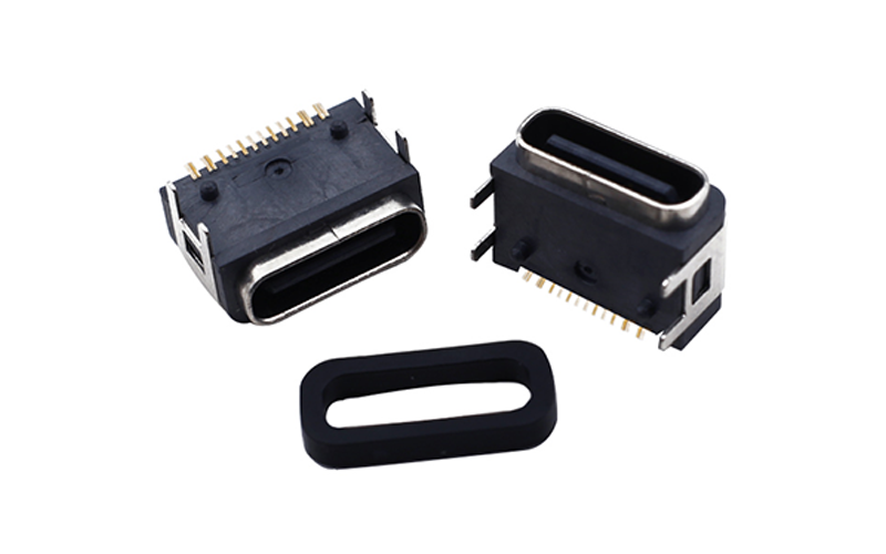 104313332-TYPE C 16PIN 板上 单排 防水型