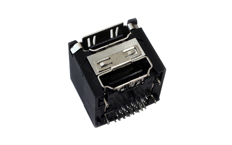 105010191-双层HDMI AF 90°DIP带柱