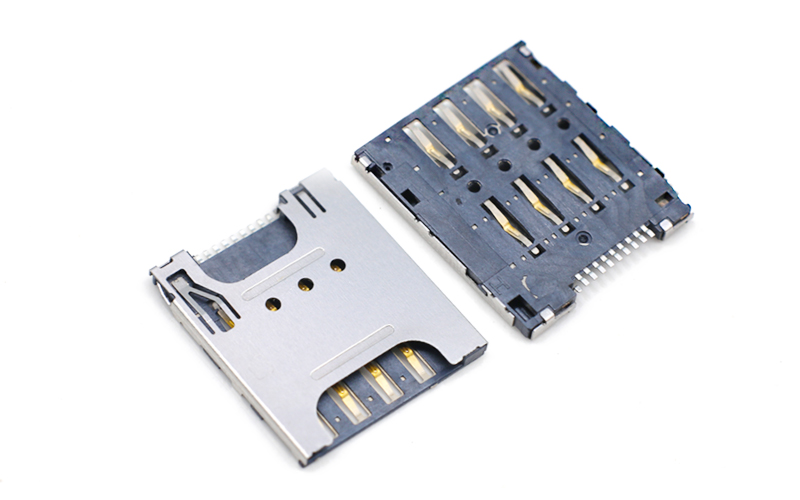 102314812-MICRO SIM卡座 8+1SIM卡槽 直插式记忆内存连接器