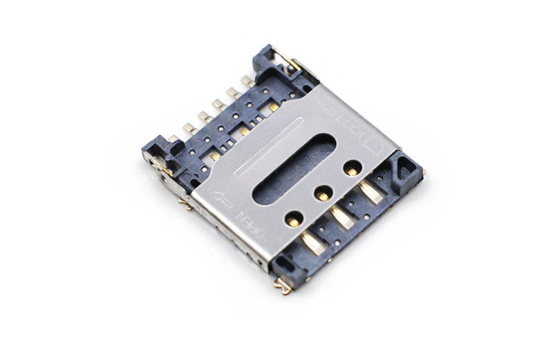 102313882-NANO SIM 掀盖6PIN卡座 小卡通讯手机读卡器 H1.5卡座连接器