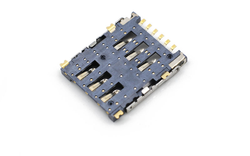 102313882-NANO SIM 掀盖6PIN卡座 小卡通讯手机读卡器 H1.5卡座连接器