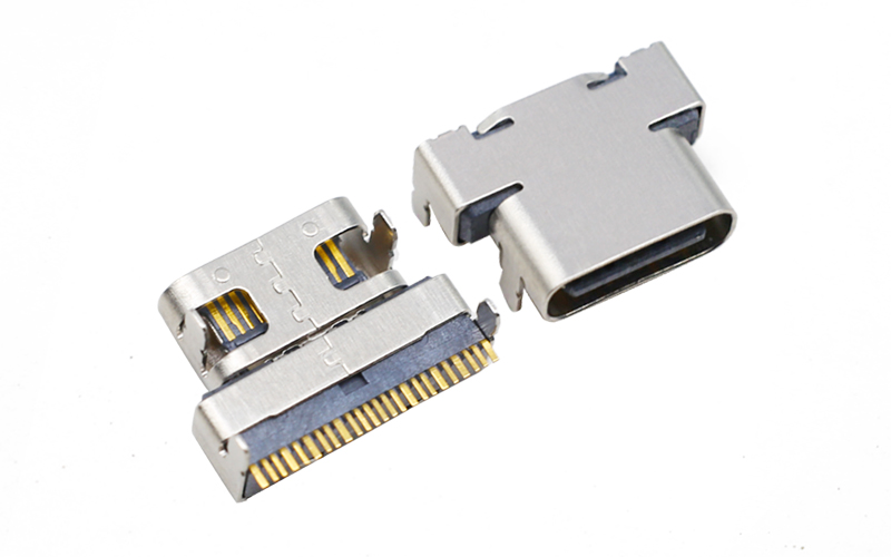 104362892-USB type-c母座 24PIN单排板上 高频过10G连接器 CH1.53 快充卡座