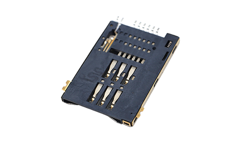 102012822-SIM PUSH卡座 H1.8 6+2(无柱)卡槽