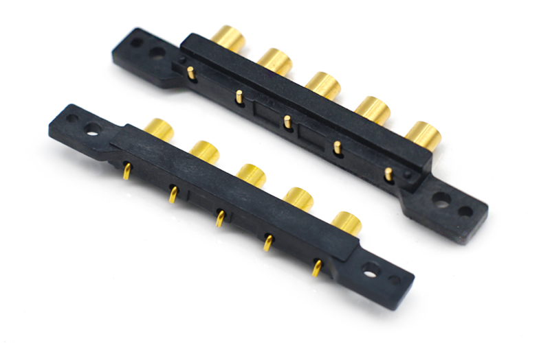 东莞优质pogopin连接器厂家 折弯弹簧顶针连接器 磁吸式探针针座