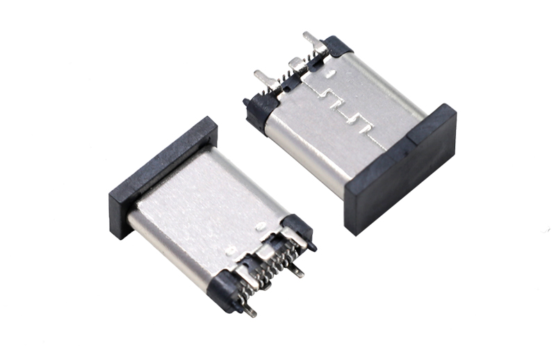 104010762-TYPE C 立式24PIN母座连接器 180° SMT带柱