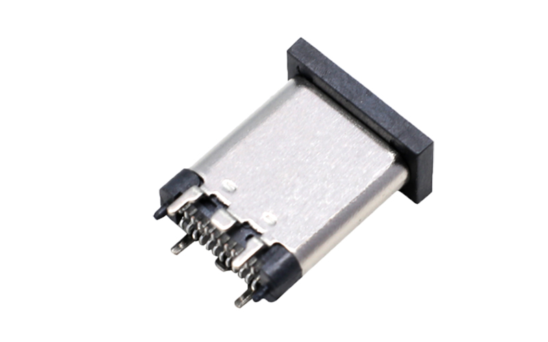 104010762-TYPE C 立式24PIN母座连接器 180° SMT带柱