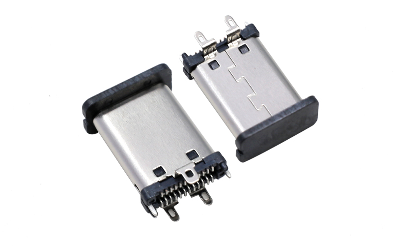 104012132-TYPE C 24PIN立式母座 智能穿戴母头