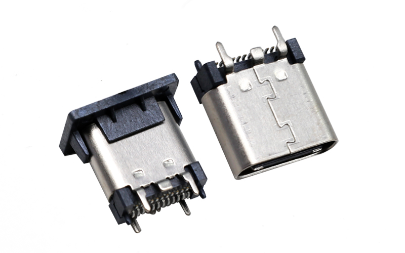 104012632-USB TPYE-C 24P立式母座连接器 定位器母头