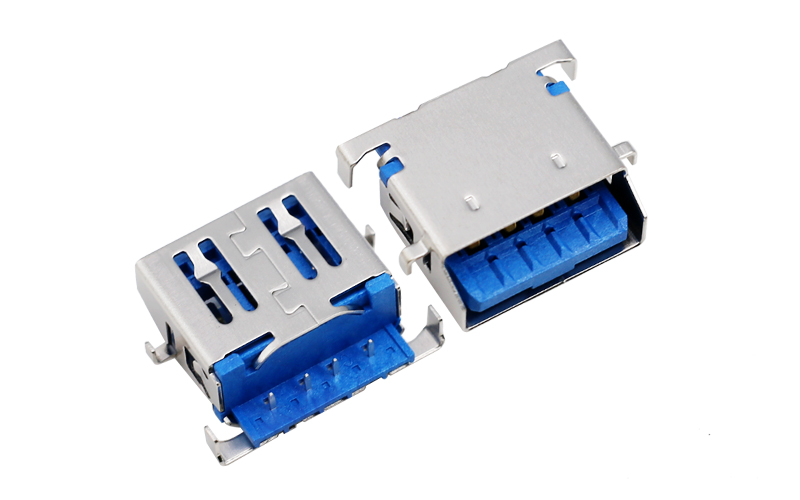 104013122-USB2.0短体12.50 反沉1.36斜口四脚母座连接器