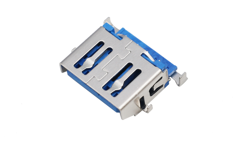 104013122-USB2.0短体12.50 反沉1.36斜口四脚母座连接器