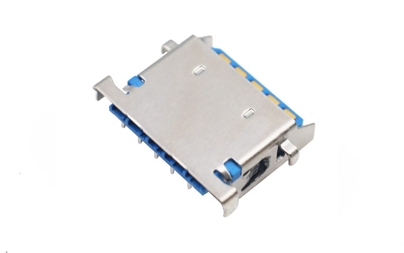 104013132-USB3.0斜口母座 反沉板上H1.8连接器