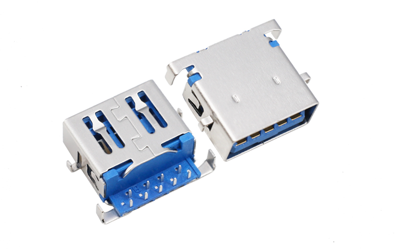 102623682-USB3.0反沉母座 板上1.36平口四脚连接器