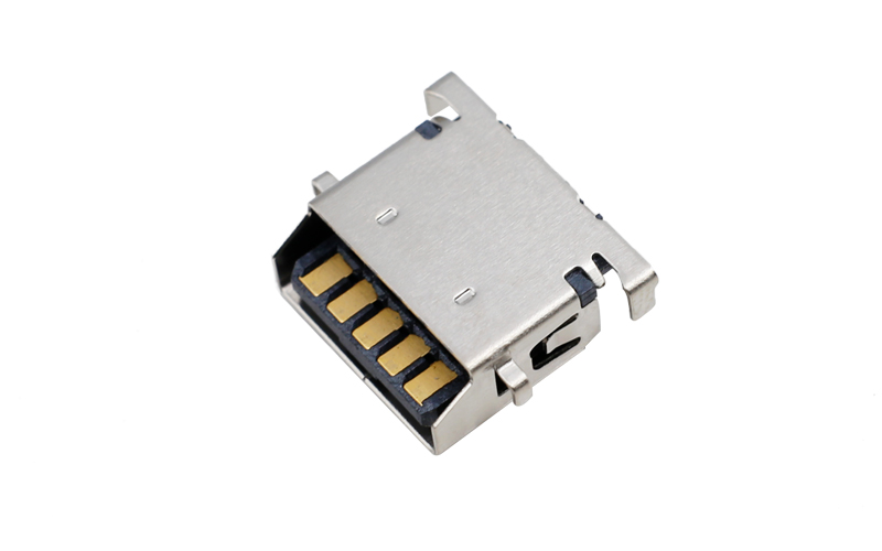 104013113-usb3.0母座 反沉1.36 斜口四插脚黑胶连接器 USB3.0插座母头