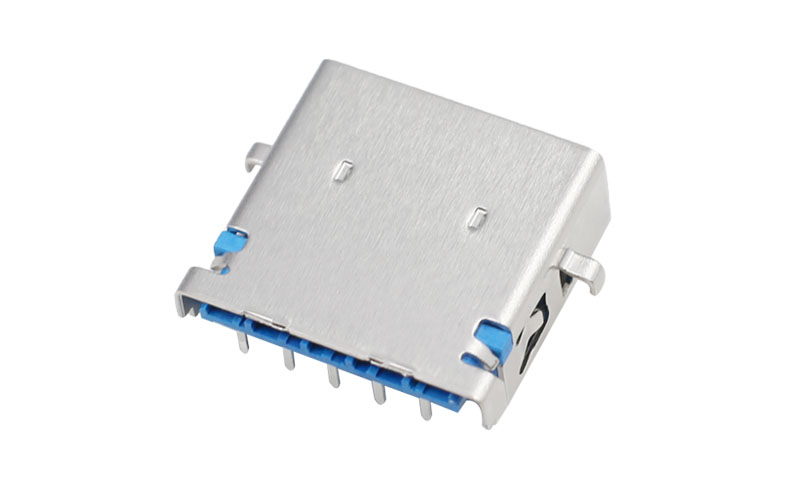 102623512-USB3.0母座 AF 90°反向沉板 2.2H母座连接器