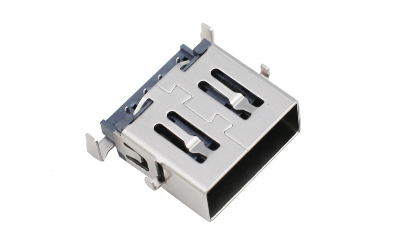 104013192-usb母座连接器 2.0短体沉板式母座 耐高温黑胶