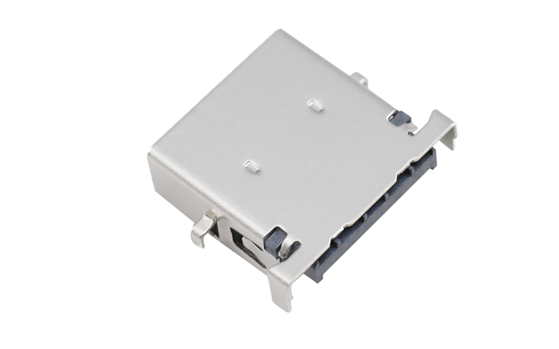 104013192-usb母座连接器 2.0短体沉板式母座 耐高温黑胶