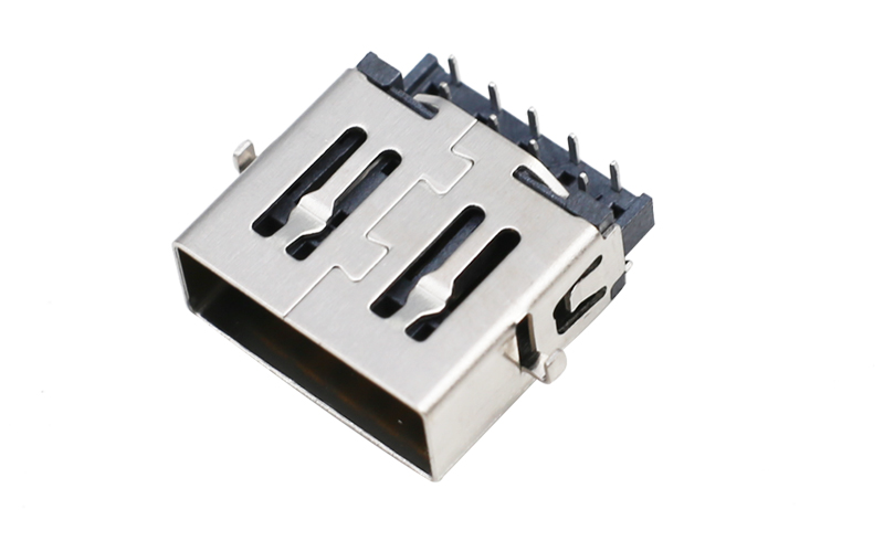 104012932-USB3.0反沉2.56母座 平板A口连接器 黑色胶芯