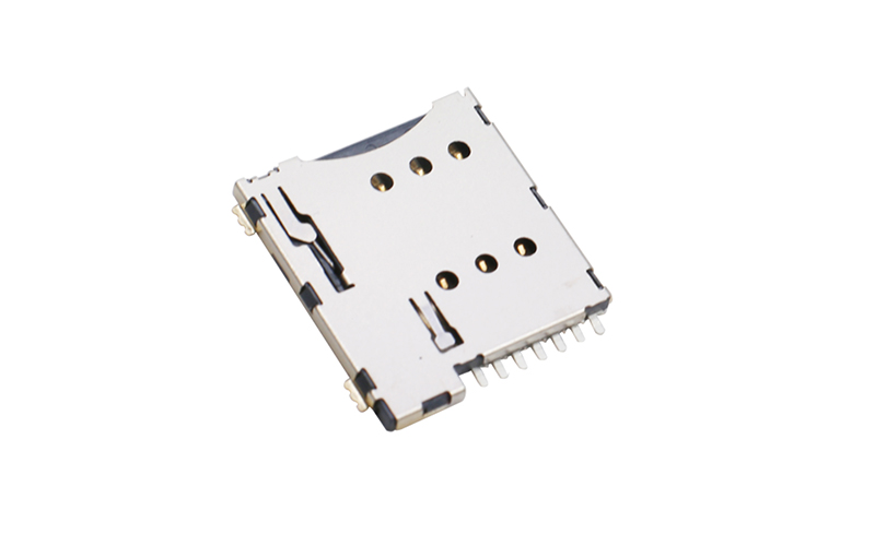 102032582-MICRO SIM卡座 sim1.35H连接器 6+1P手机卡槽