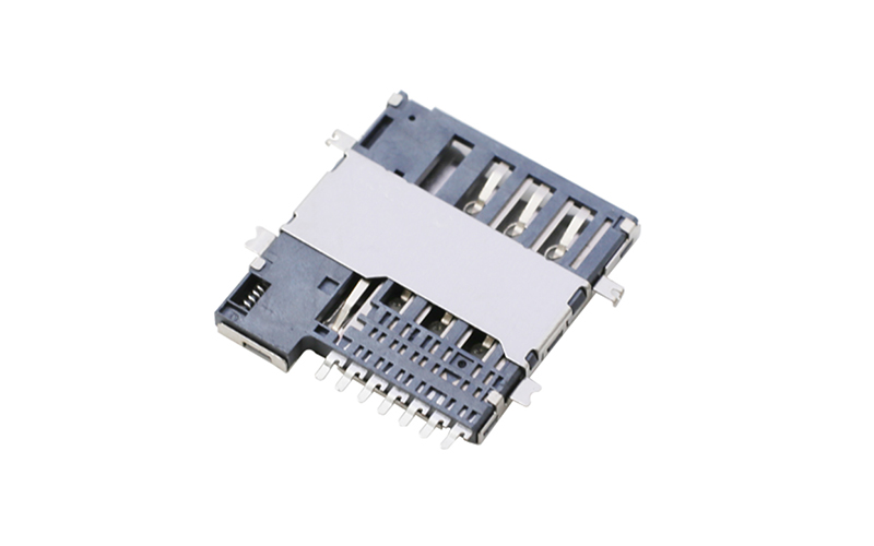 102322222-MICRO SIM卡座 1.35h自弹式反沉1.1卡槽 sim连接器