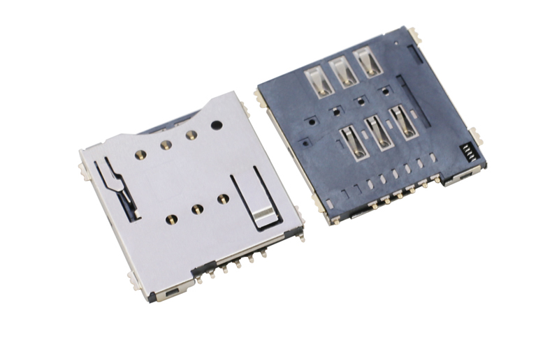 102011342-MICRO SIM自弹式卡座 PUSH防反插H1.5 6+1P 102011342-MICRO SIM自弹式卡座 PUSH防反插H1.5 6+1P