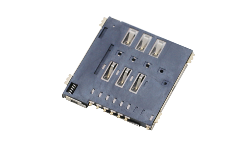 102011342-MICRO SIM自弹式卡座 PUSH防反插H1.5 6+1P 102011342-MICRO SIM自弹式卡座 PUSH防反插H1.5 6+1P