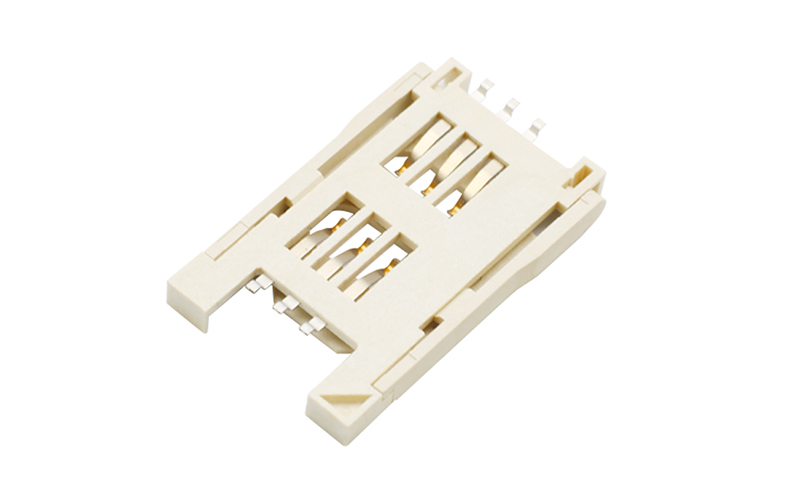 102153622-SIM全塑卡座 6P H2.8本色/黑色 电表卡槽