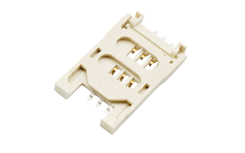 102153622-SIM全塑卡座 6P H2.8本色/黑色 电表卡槽