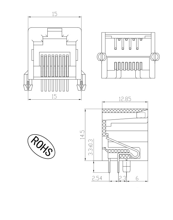 RJ45底座 8P8C连接器