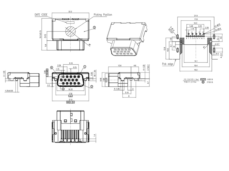 铆合d-sub连接器